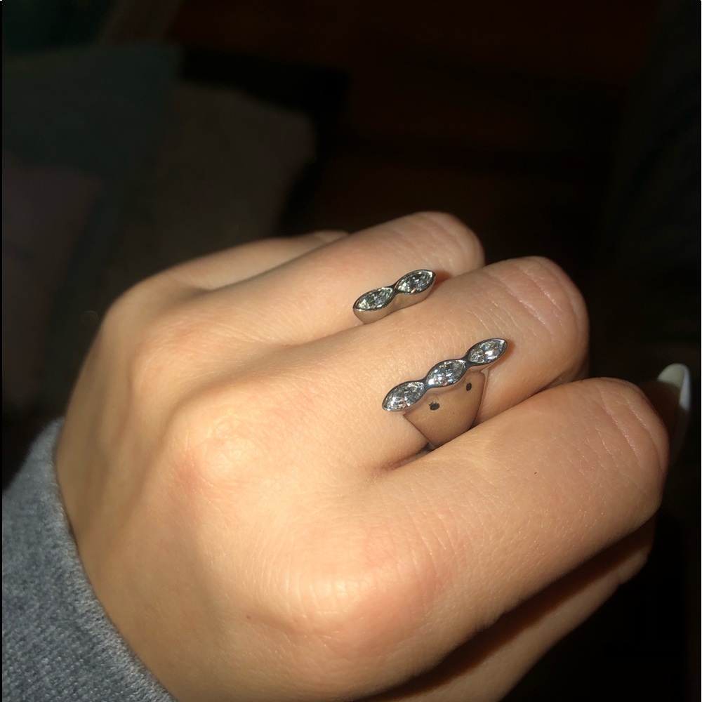Vita Fede Double Crystal Ring made in italy NEW